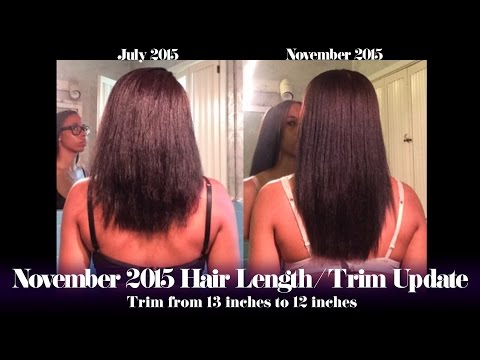 November 9, 2015: Hair Length/Trim Check Update | 13 inches trimmed to 12 inches Video