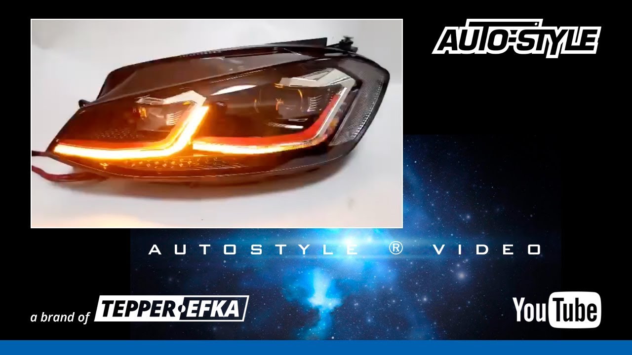 Set 7.5-Look LED Koplampen Volkswagen Golf VII Zwart/Rood - incl. Dynamic Running Light