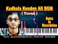 Kadhal Konden All BGM Piano notes | Yuvan | Musical     notes 4u