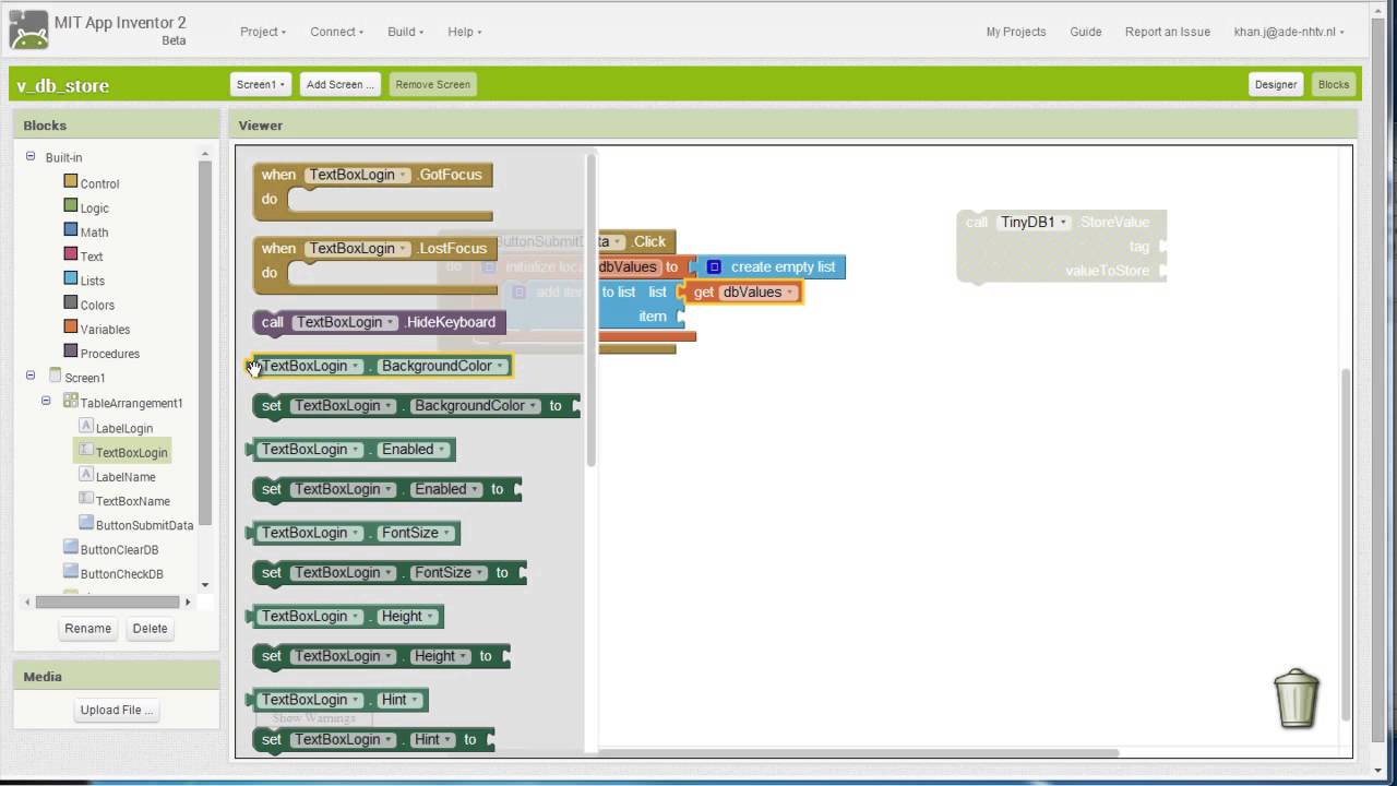 Appinventor 2 Using TinyDB video 1