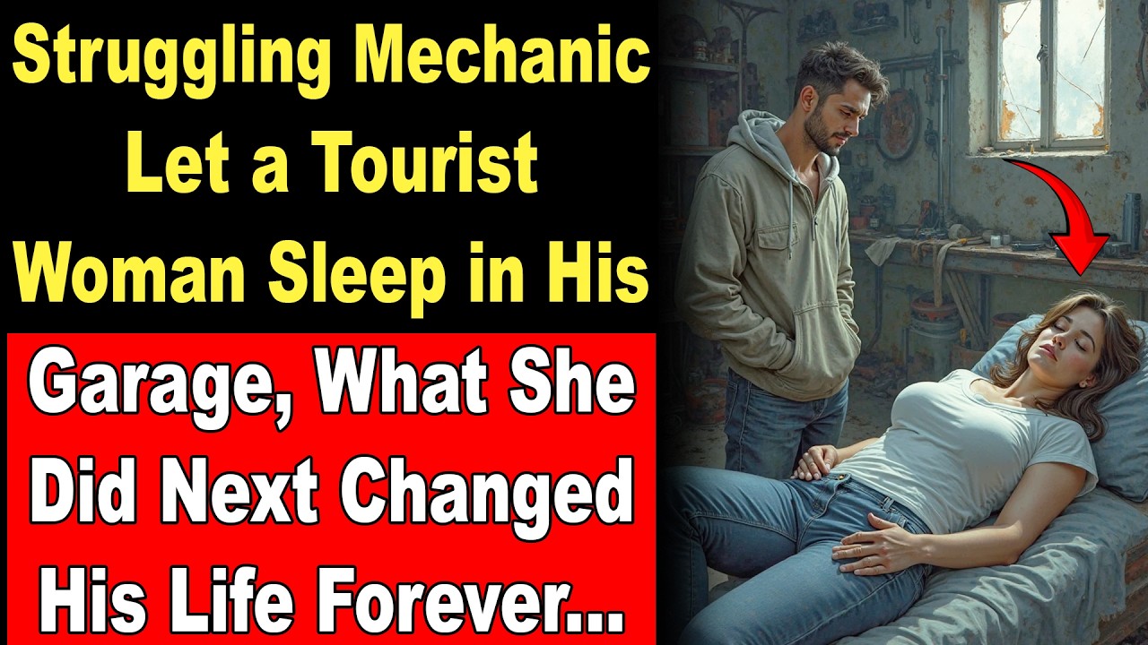 Struggling Mechanic Let a Tourist Woman Sleep in His Garage, What She Did Next Changed His Life...