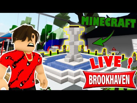 Live Roblox - I'M BUILDING BROOKHAVEN ON MINECRAFT!!  With My 2 Sisters 😁