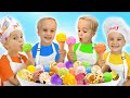 Chris Is Making Ice Cream Funny Story With Cooking Toys