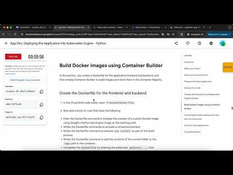 App Dev Deploying the Application into Kubernetes Engine Python GSP188