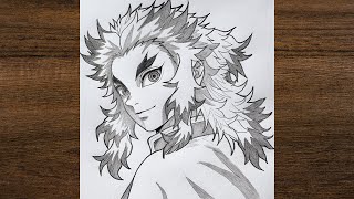 Drawing Rengoku Kyojuro - Epic Demon Slayer Fan Art Sketch (Step by Step)