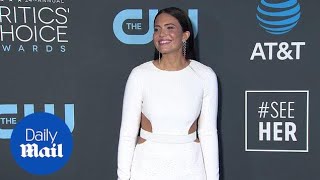 Heavenly in white! Mandy Moore arrives at 2019 Critics' Choice
