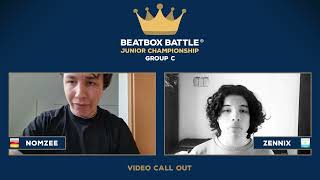 that bass is just something else 💜🔥（00:01:09 - 00:03:28） - Nomzee (Germany) vs Zennix (Argentina) - Group C - Beatbox Battle Junior Championship #BBBJC