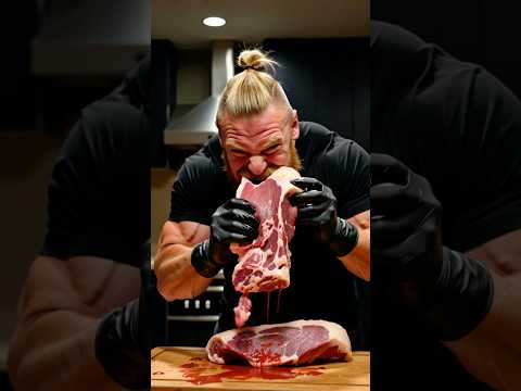 Brock Lesnar Eats RAW Meat Like a Beast 🔥🥩 #brocklesnar #wwe #wwelegends #wwesmackdown #shorts