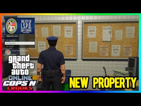 GTA 5 NEW POLICE STATION PROPERTY, Locations, OUTFIT, Buffalo STX. Car, GTA5 DLC (GTA Online Update)