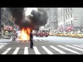 NYC BURNING CAB 7TH AVENUE AND 53RD STREET 9 3 2009
