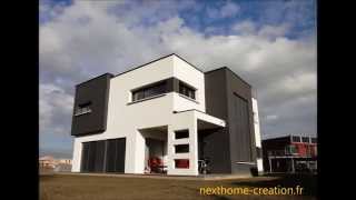 preview picture of video 'Nexthome création - Maison d'architecte à toit plat et garage accole de 170 m²'
