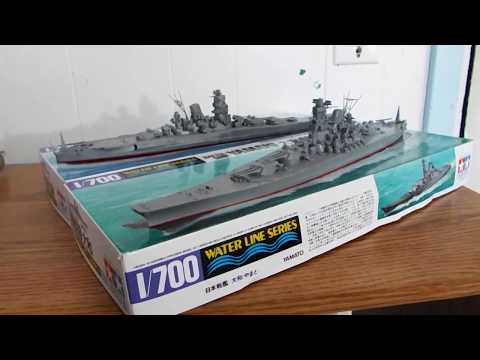 Tamiya 1/700 Yamato and Musashi Completed (mostly)