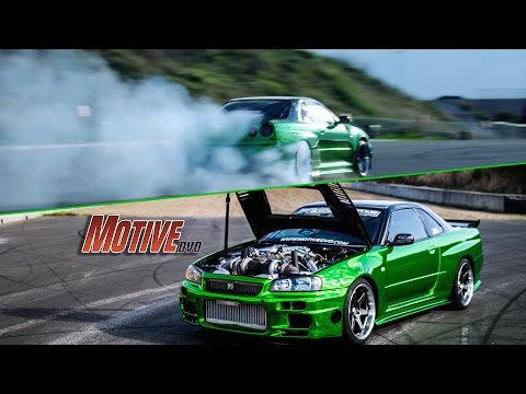 Swapping a VR38 V6 into a R34 Skyline GT-R - Erubisu Pt7 - Burnouts and Testing