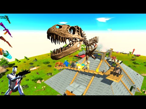 FPS AVATAR vs PYRAMID of DINOSAURS PARKOUR - Animal Revolt Battle Simulator