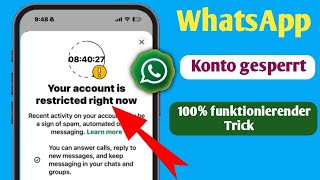 WhatsApp-Sperre beheben: „Dein Konto ist derzeit eingeschränkt“ | 100%