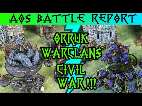 Orruk Warclans Civil War! Big WAAAGH vs Kruleboyz | Age of Sigmar | 2000 Point Battle Report!
