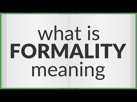 Formality | meaning of Formality