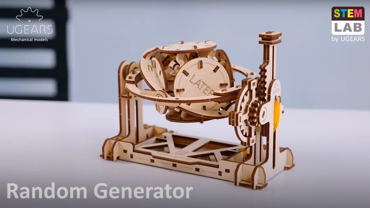 Ugears 3D drevené mechanické puzzle STEM náhodný generátor