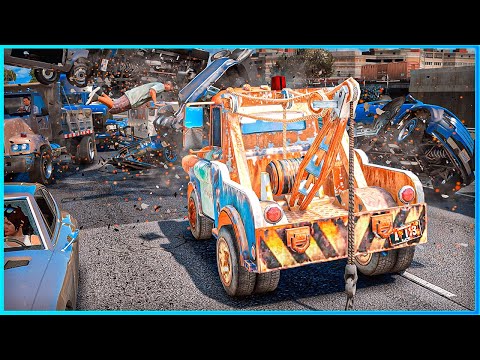 *CRAZY* Cars Tow Mater Crashes Ep.45 – GTA 5