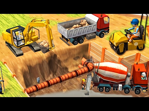 Little Builders Games - Trucks, Cranes, Digger - New Fun Construction GamePlay