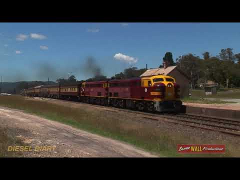 Australian Alco streamliner diesel locomotives 4473 & 4486 - Kandos tour - December 2011