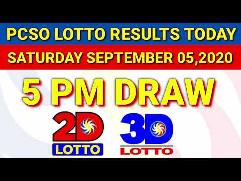 5PM PCSO lotto results today September 05,2020 Saturday