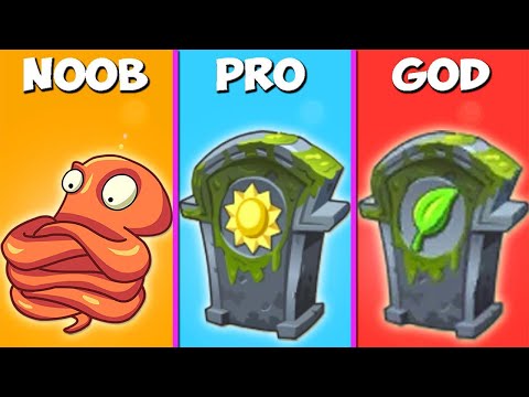 30 Plants Max Level POWER UP Vs Noob x Pro Gravestones - Who is best ? - PvZ 2 Battlez