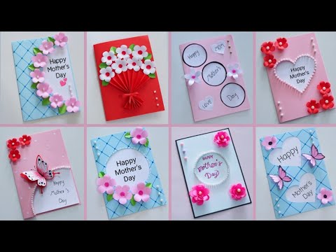 8 DIY Mother's Day greeting cards/ Easy and Beautiful handmade cards || ทำการ์ดวันแม่ 8 แบบง่ายๆ