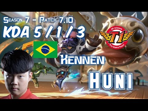 SKT T1 Huni KENNEN vs IRELIA Top - Patch 7.10 BR Ranked