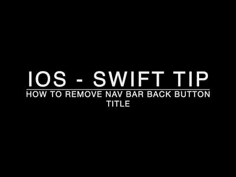 iOS-SWIFT: How to Remove Nav Bar Back Button Title