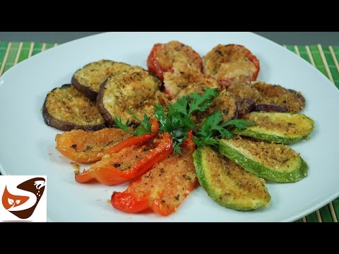 Verdure gratinate al forno: zucchine, pomodori, melanzane, peperoni e cipolle - Ricette vegetariane