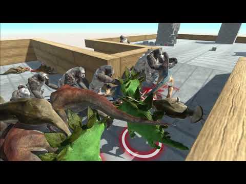 GORO JAILBREAK - Dinosaurs defend Citadel - Animal Revolt Battle Simulator