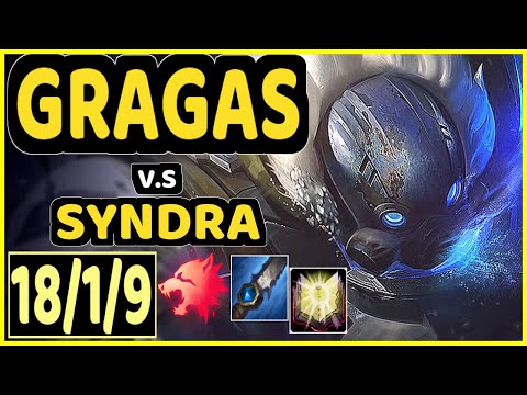 ERASUS (GRAGAS) vs SYNDRA - QUADRAKILL 18/1/9 KDA JUNGLE GAMEPLAY - BR Ranked MASTER