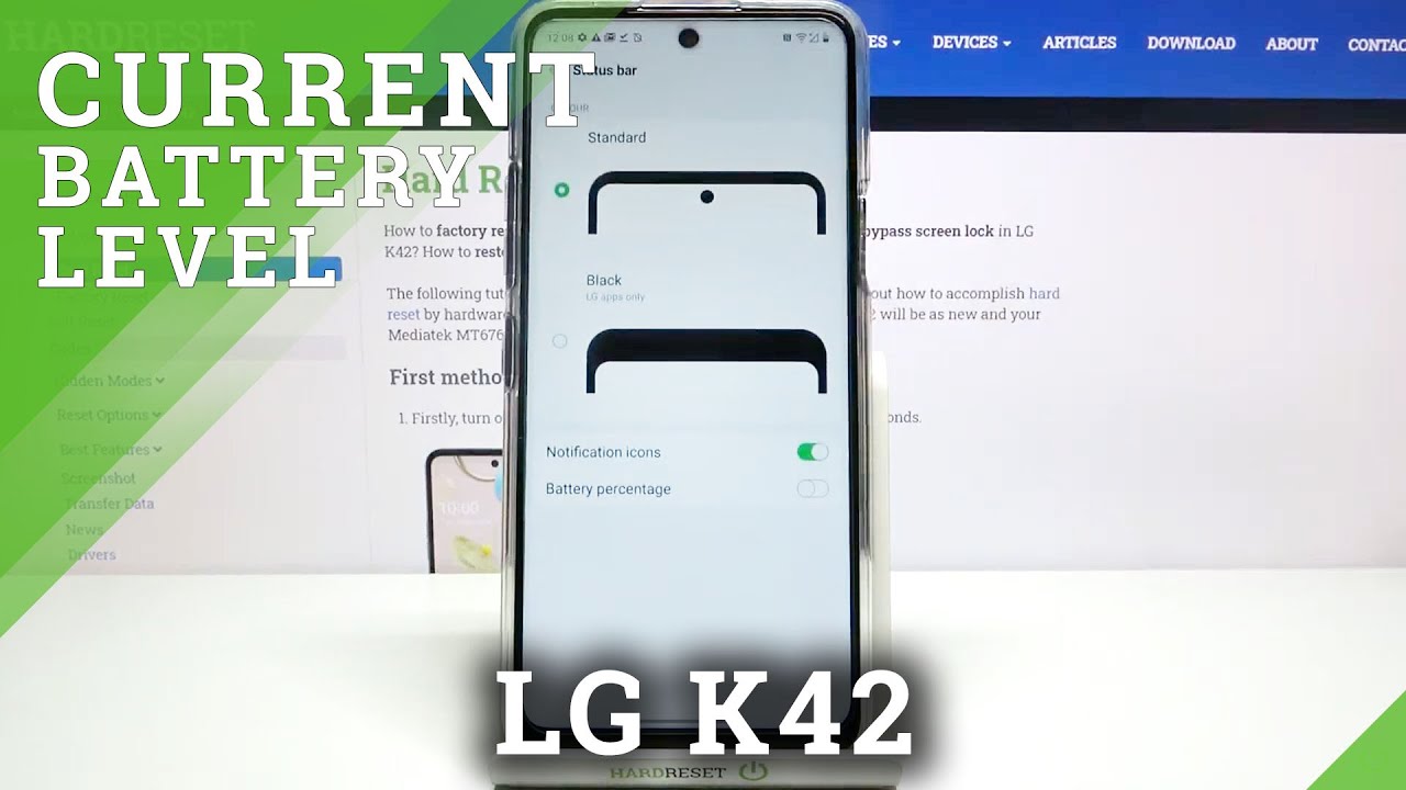 How to Activate Battery Percentage in LG K42 - Show Batter Level
