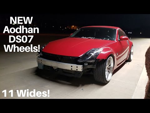 NEW 11" Wide Aodhan DS07 Wheels on 350z!