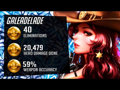 Gale Insane Cassidy and Ashe Gameplay! 40 elims! 20k DMG! [ Overwatch Season 34 Top 500 ]