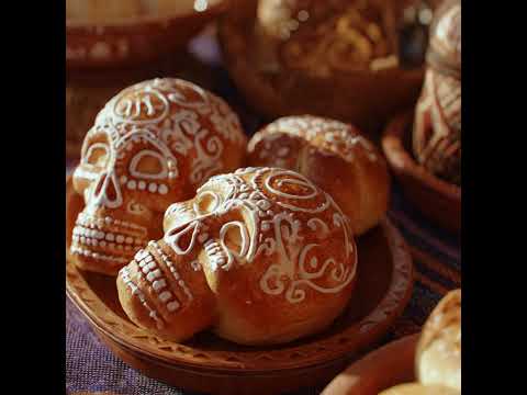 Pan de Muerto, a traditional Mexican sweet bread associated with the Día de Muertos celebration