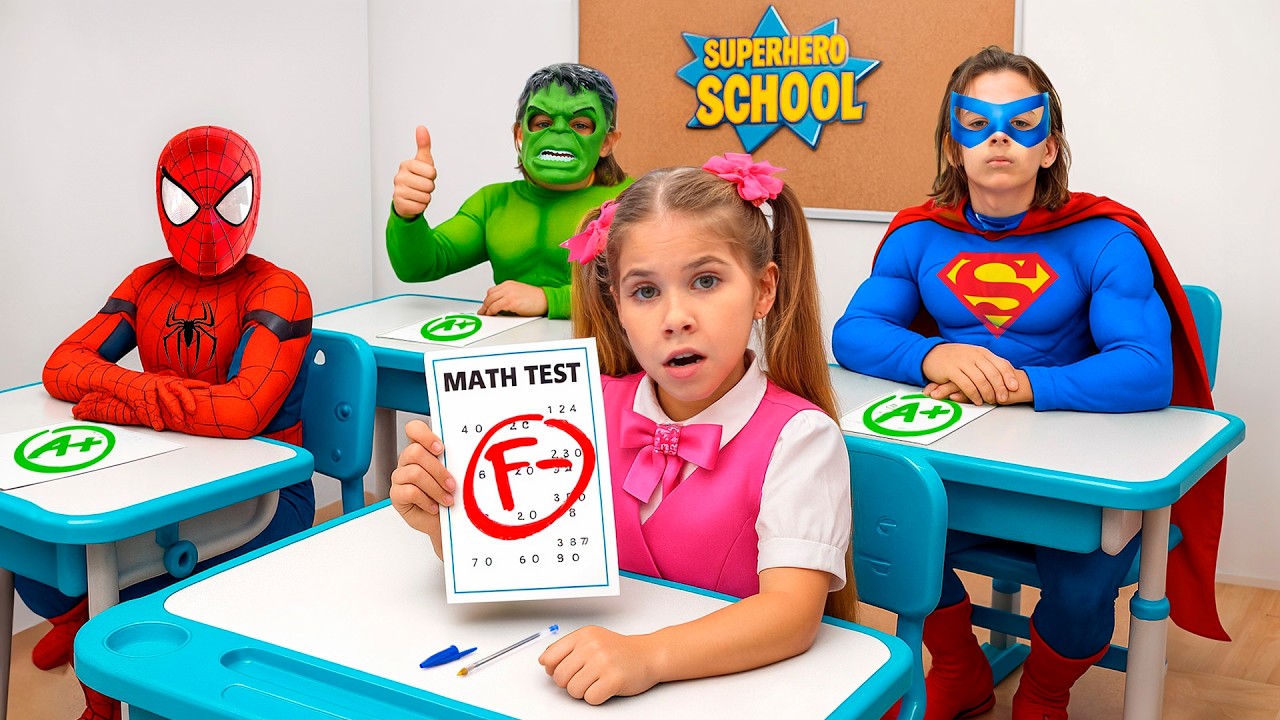 Kids training in a Superhero School