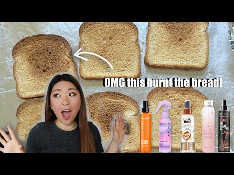 I TESTED 5 HAIR HEAT PROTECTANT SPRAYS ON BREAD IN THE...