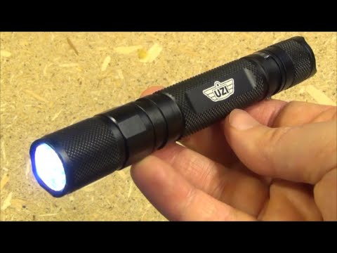 UZI 2xAA Flashlight Review, UZI-TFL-XM25, 500 Lumens Video