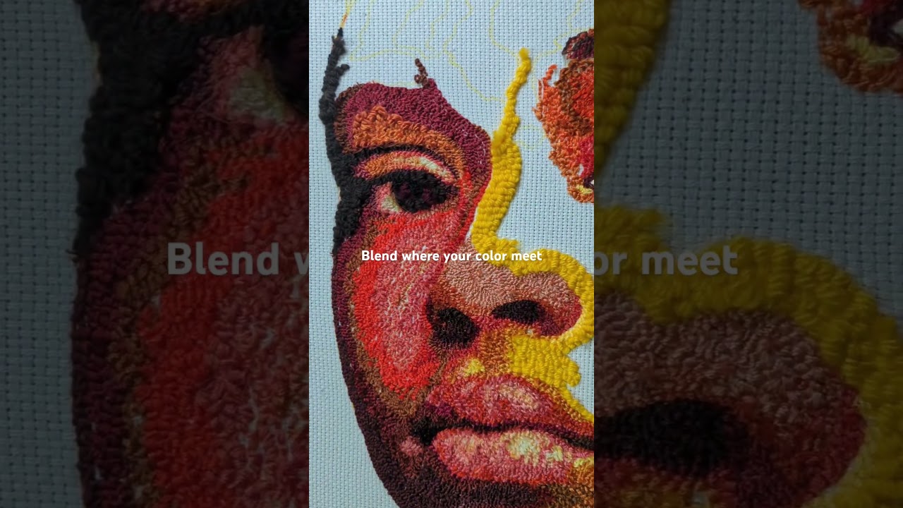 This is HOW to make a PUNCH NEEDLE portrait 🧵