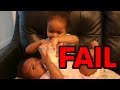 Toddler Tries To Feed and Change Baby Sister