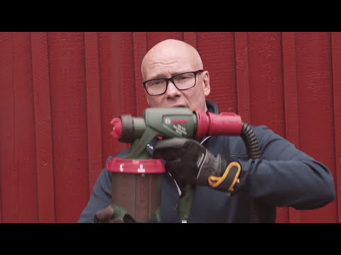 Måla med Falu Vapen Rödfärg och Bosch färgspruta