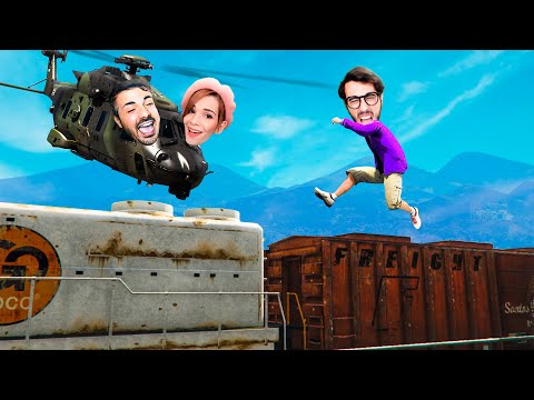 CONQUISTO IL TRENO CON GLI ELICOTTERI NELLA CHALLENGE DI GTA 5!