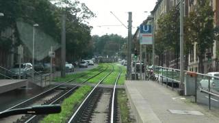 Trasa Stadtbahn (tramwaju) linii U12 Hallschlag - Möhringen w Stuttgart.