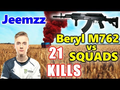 PUBG - Team Liquid Jeemzz - 21 KILLS - Beryl M762 vs SQUADS!