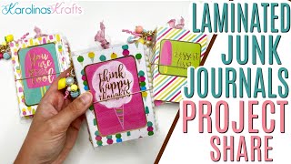 Laminated Junk Journals Project Share, Junk Journal Page Ideas and Embellishments