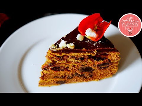 Honey Cake with Chocolate & Prunes | Honey Cake Recipe