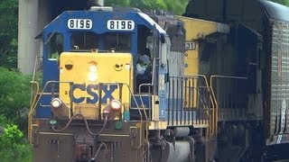 preview picture of video 'CSX 8196 & 7531 Heading Up The Old Main Line'