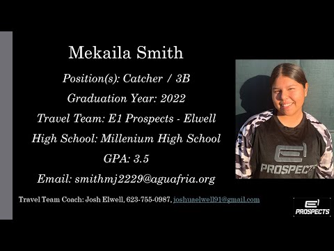 Mekaila Smith Softball Skills Video - 2022 Catcher 3B